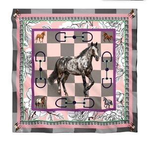 Sassy Jones Equestrian Print Silk Scarf